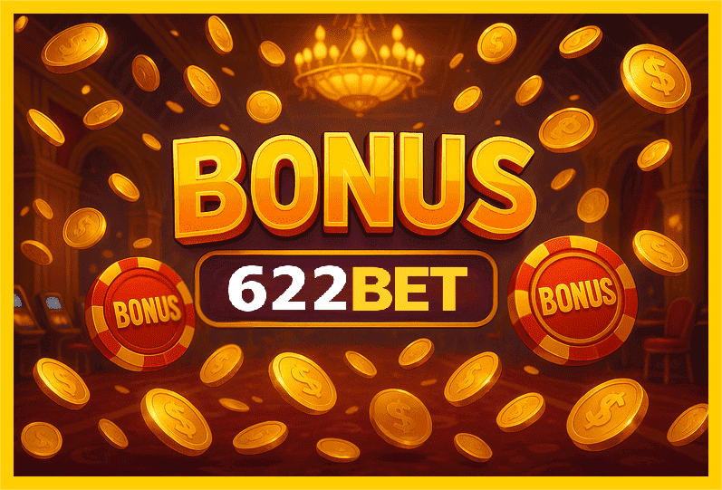 Imagem promovendo bônus 622BET com recompensas imperdíveis.