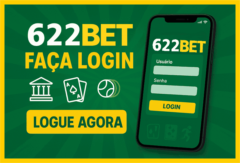 Imagem destacando login seguro na 622BET para novos usuários